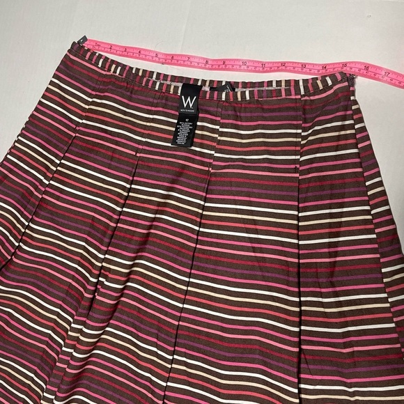 Work to Weekend Striped Women's Skirt - Pink and Brown - Picture 5 of 8